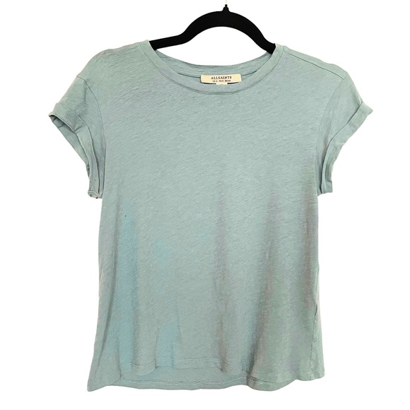 All Saints Short Sleeve Blue Tee XS US 0 - Picture 1 of 2